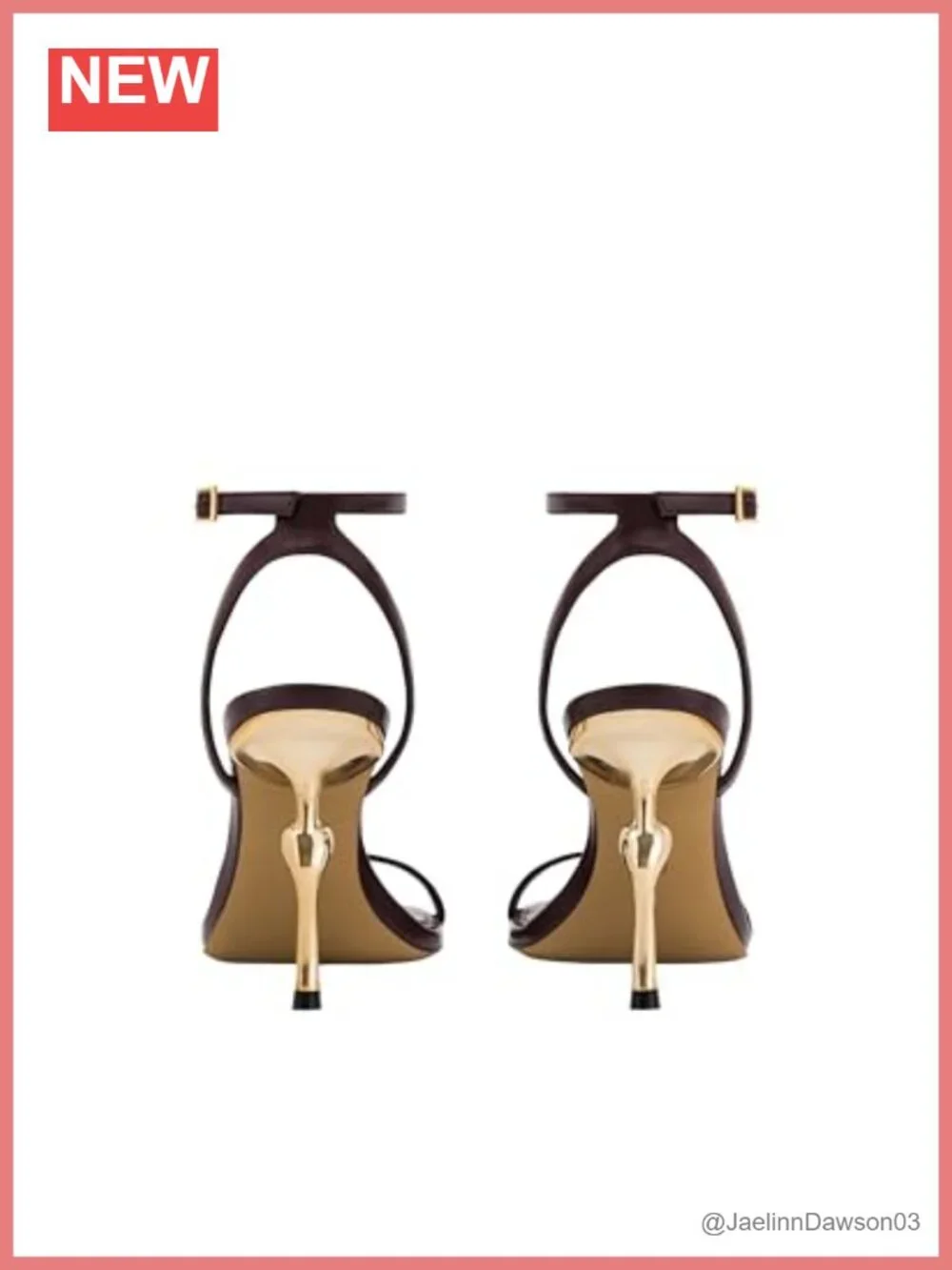 Lace Up High Heel Sandals Vegan Leather Ankle Strap Gold Hardware